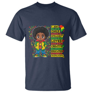 I Am Black Child Afro Boy T Shirt African American Pride Black History Month
