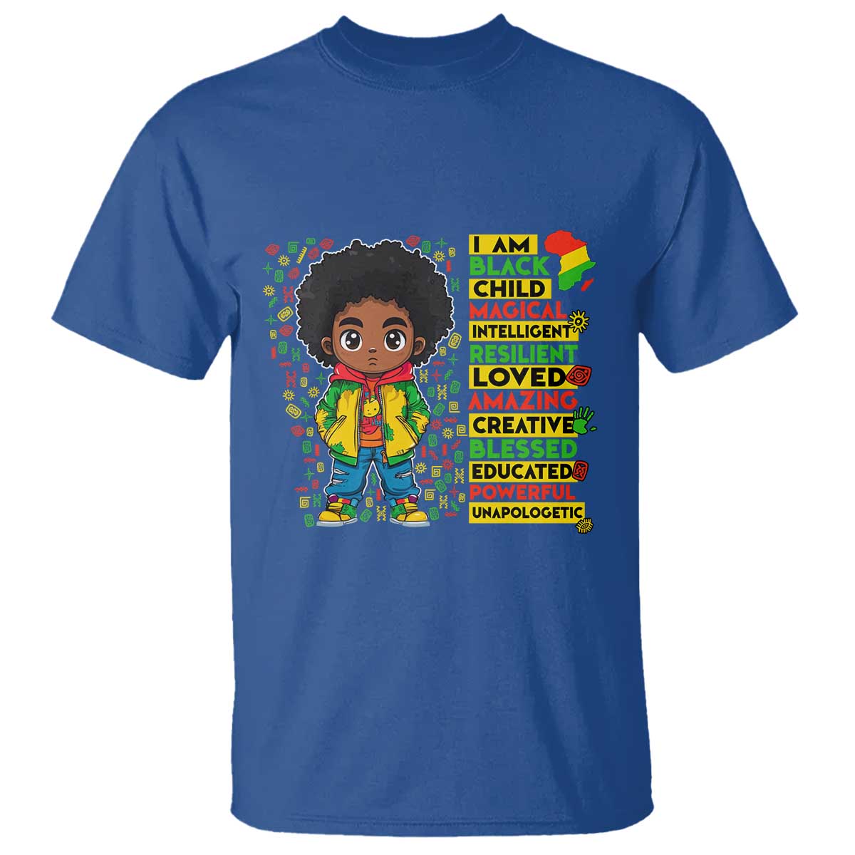 I Am Black Child Afro Boy T Shirt African American Pride Black History Month