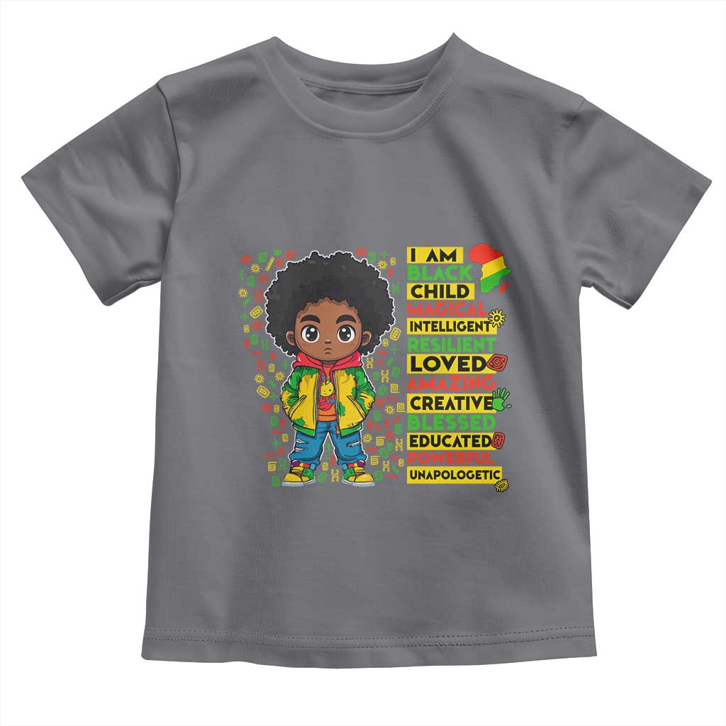 I Am Black Child Afro Boy Toddler T Shirt African American Pride Black History Month