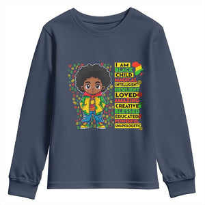 I Am Black Child Afro Boy Youth Sweatshirt African American Pride Black History Month