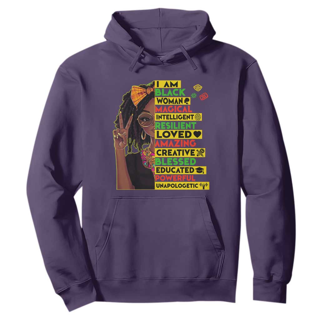 I Am Black Woman With Locd Hoodie African Pride Black History Month