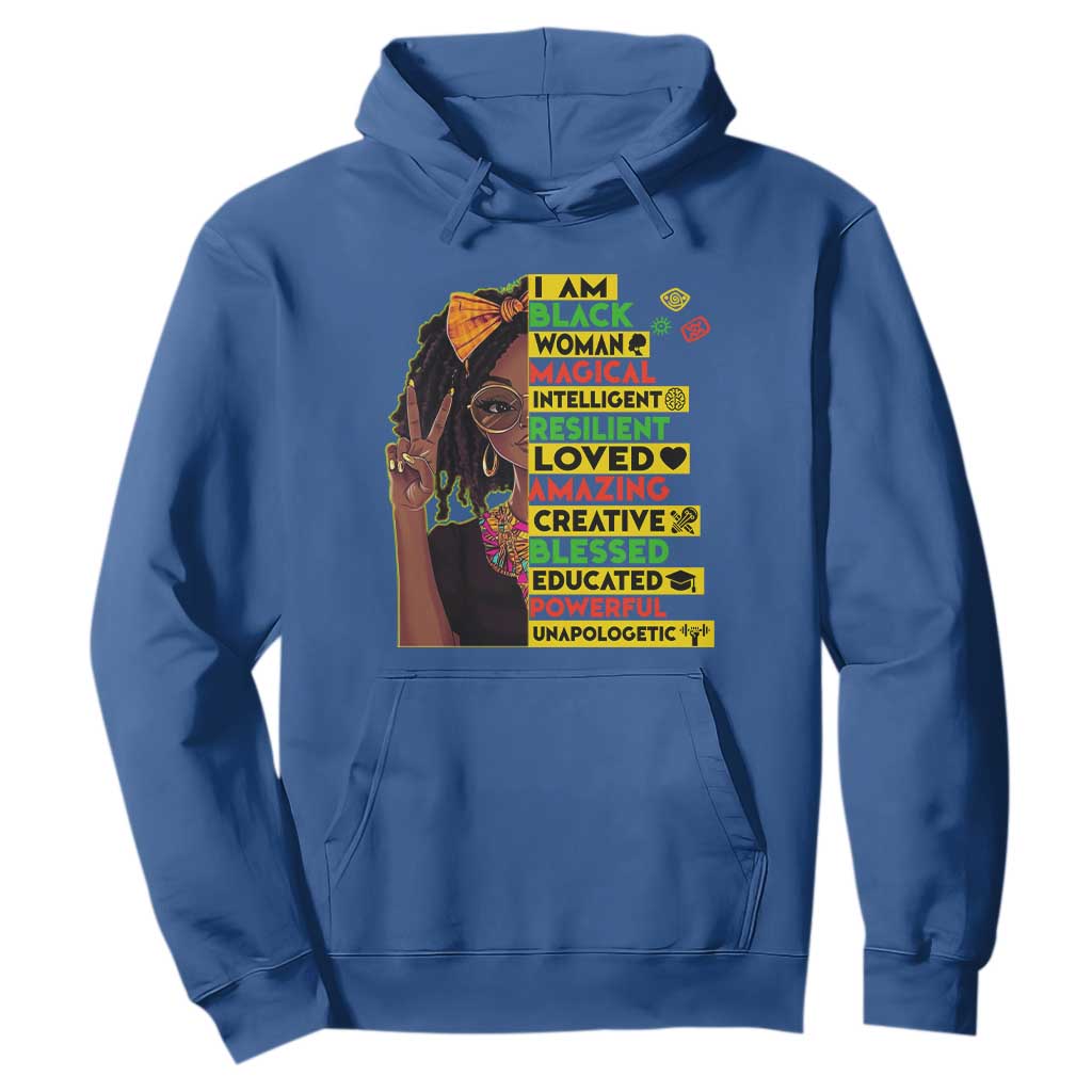 I Am Black Woman With Locd Hoodie African Pride Black History Month