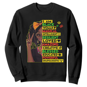 I Am Black Woman With Locd Sweatshirt African Pride Black History Month