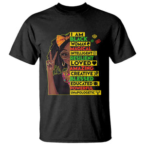 I Am Black Woman With Locd T Shirt African Pride Black History Month
