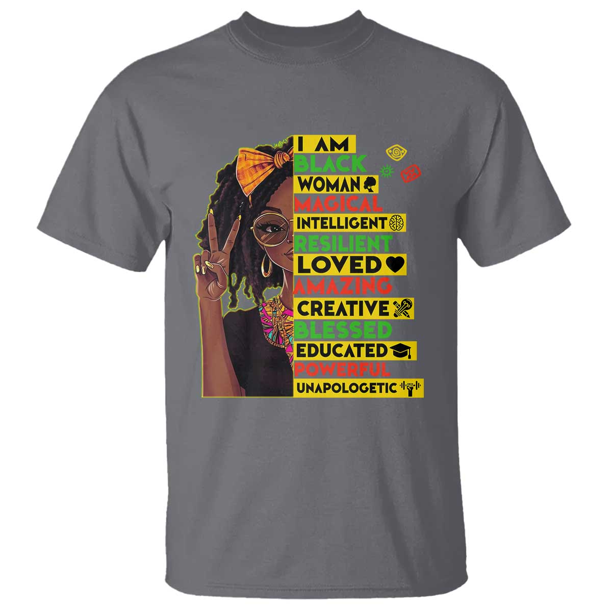 I Am Black Woman With Locd T Shirt African Pride Black History Month
