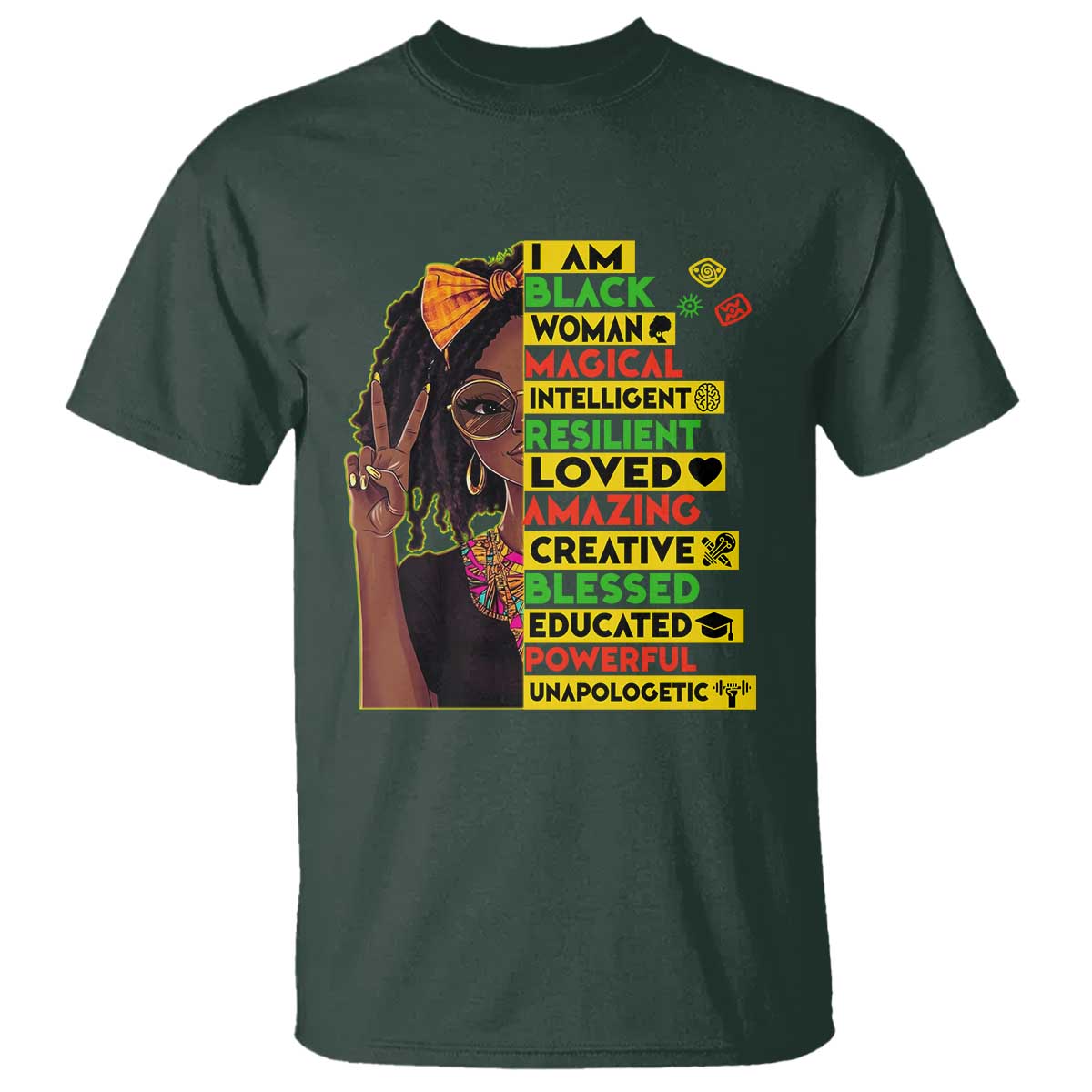 I Am Black Woman With Locd T Shirt African Pride Black History Month