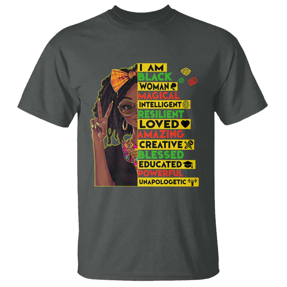 I Am Black Woman With Locd T Shirt African Pride Black History Month