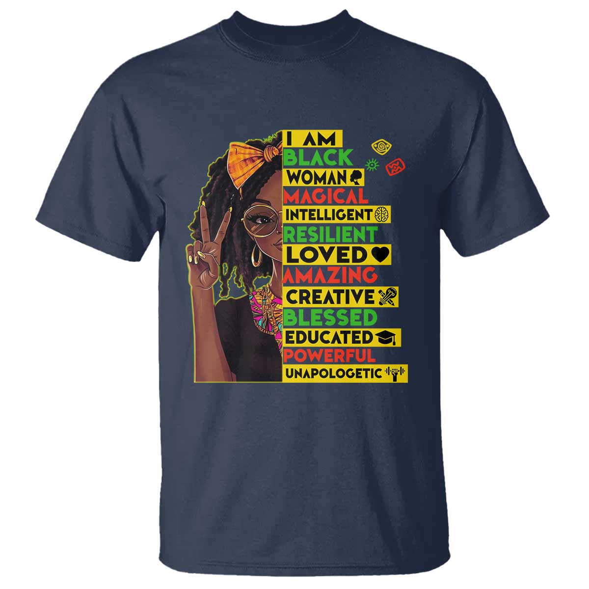 I Am Black Woman With Locd T Shirt African Pride Black History Month