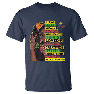 I Am Black Woman With Locd T Shirt African Pride Black History Month