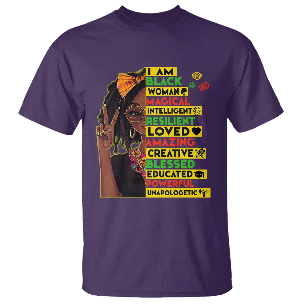 I Am Black Woman With Locd T Shirt African Pride Black History Month