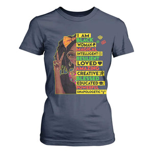 I Am Black Woman With Locd T Shirt For Women African Pride Black History Month