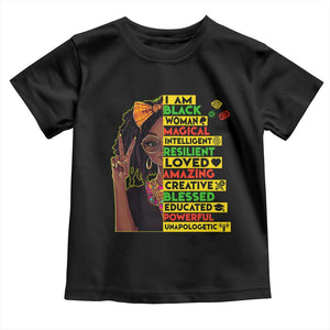I Am Black Woman With Locd Toddler T Shirt African Pride Black History Month