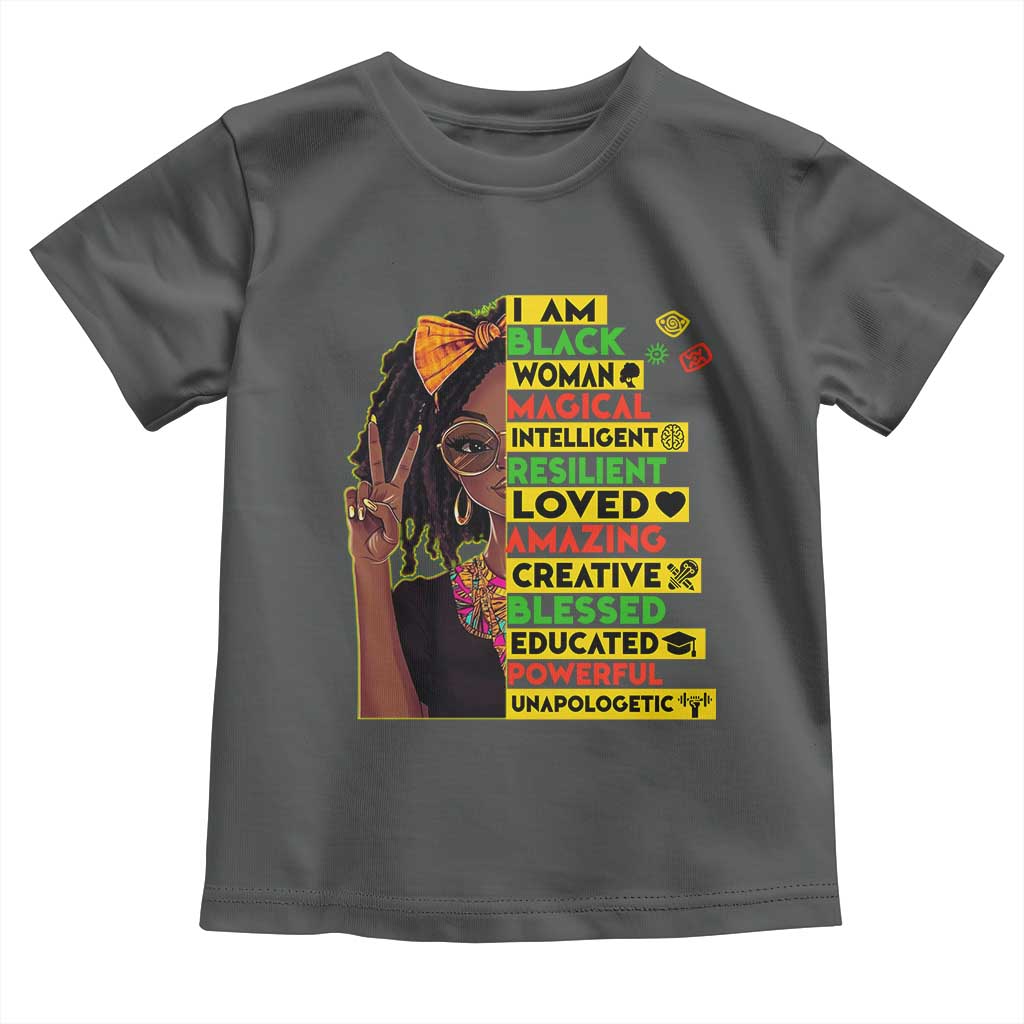 I Am Black Woman With Locd Toddler T Shirt African Pride Black History Month
