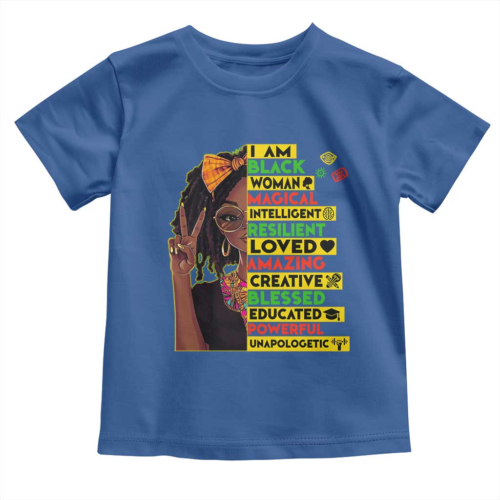I Am Black Woman With Locd Toddler T Shirt African Pride Black History Month
