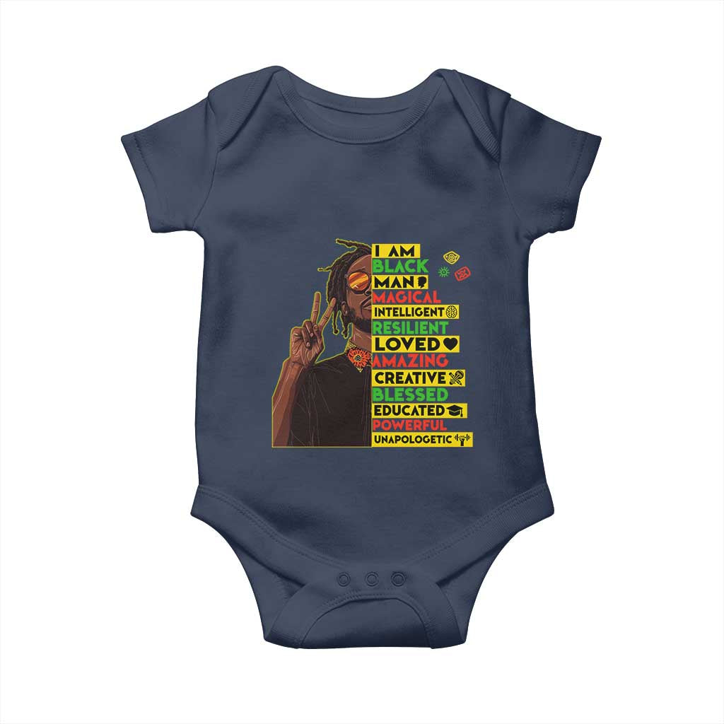 I Am Black Man With Locd Baby Onesie Cool African Pride Black History Month