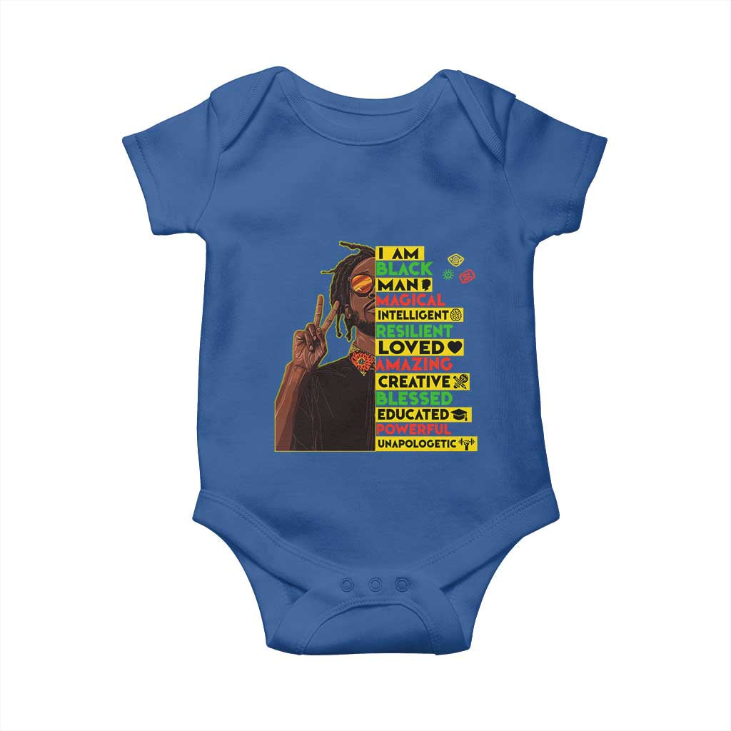 I Am Black Man With Locd Baby Onesie Cool African Pride Black History Month
