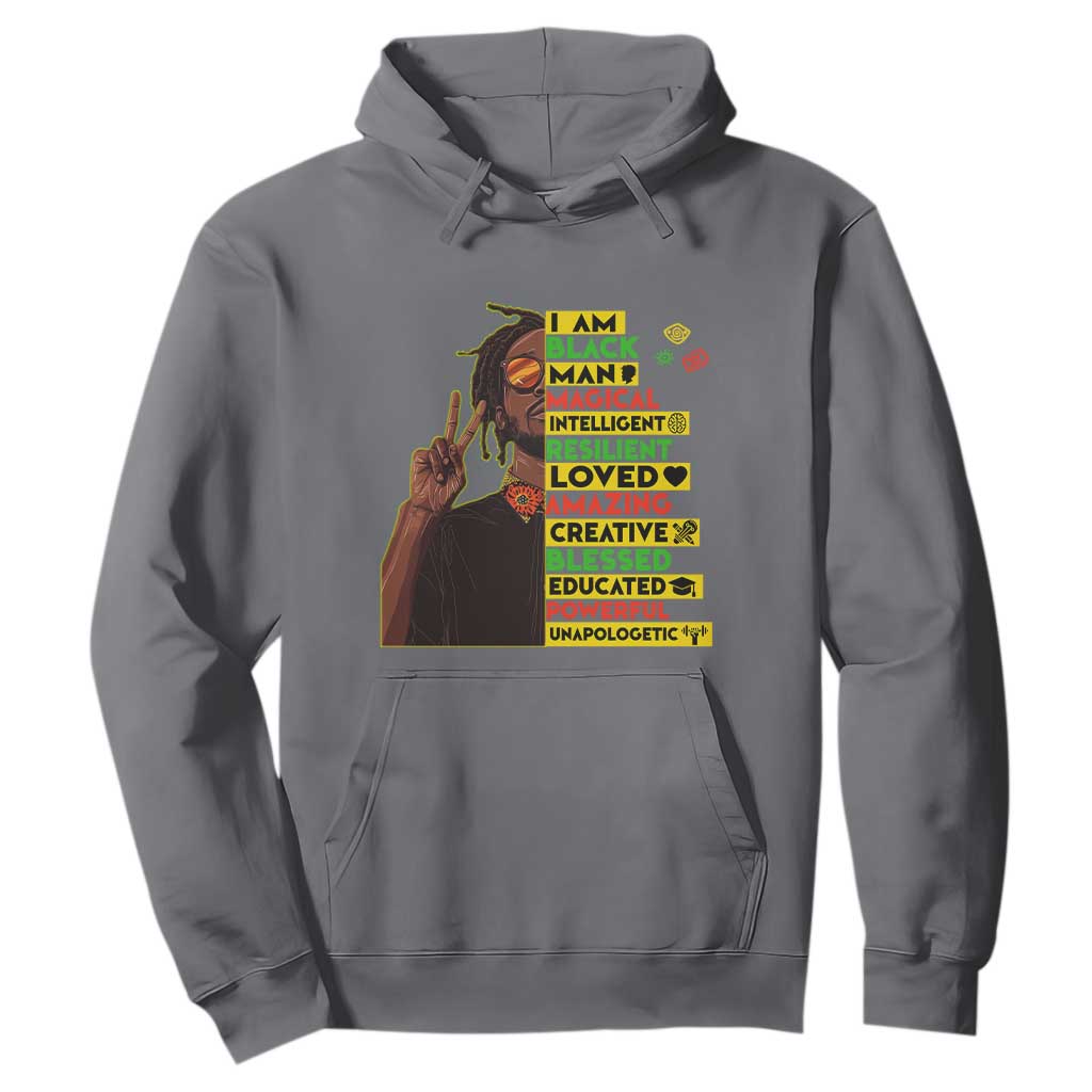 I Am Black Man With Locd Hoodie Cool African Pride Black History Month