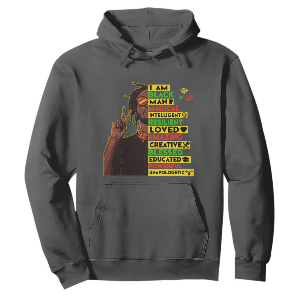 I Am Black Man With Locd Hoodie Cool African Pride Black History Month