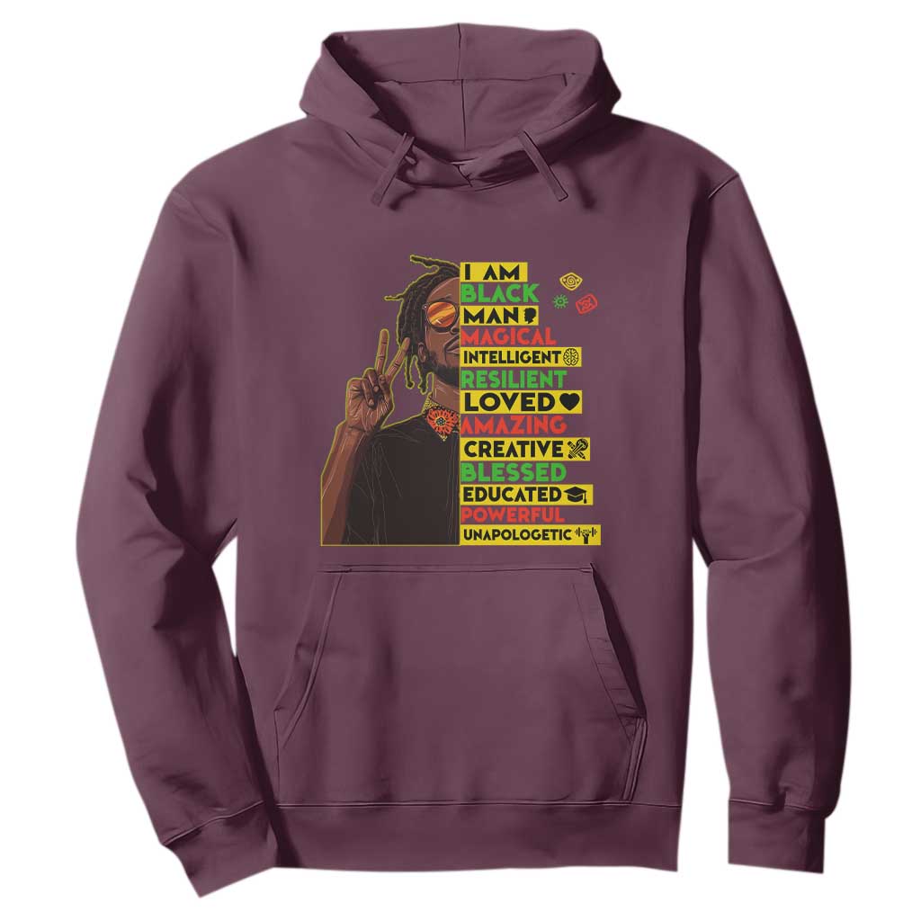 I Am Black Man With Locd Hoodie Cool African Pride Black History Month