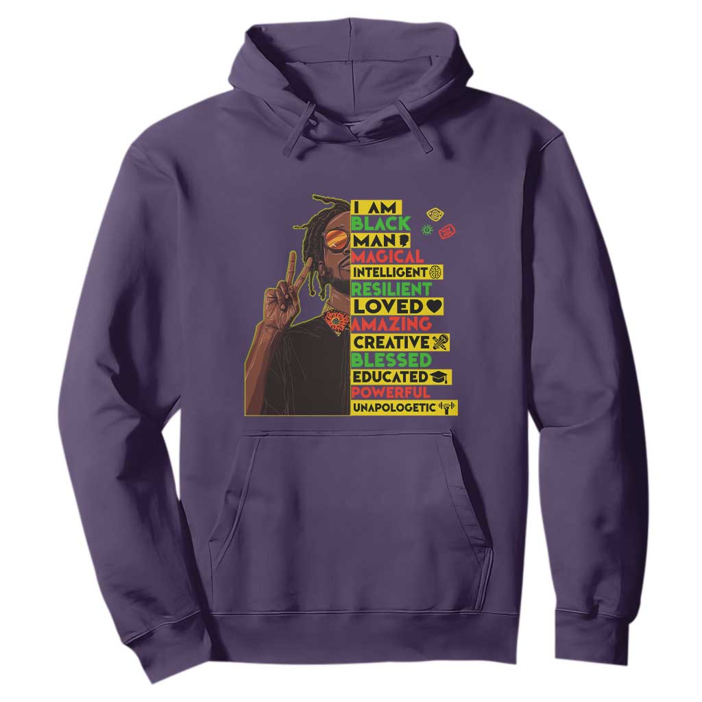 I Am Black Man With Locd Hoodie Cool African Pride Black History Month