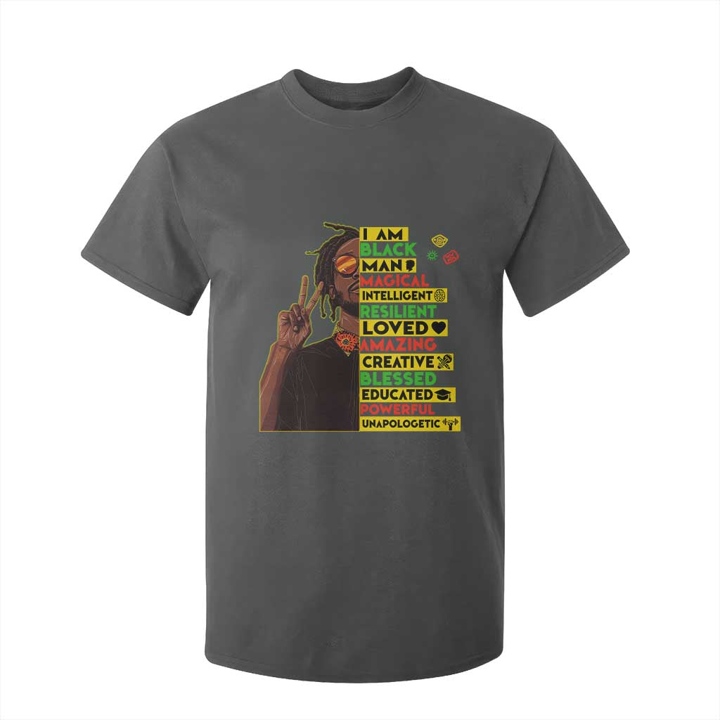 I Am Black Man With Locd T Shirt For Kid Cool African Pride Black History Month