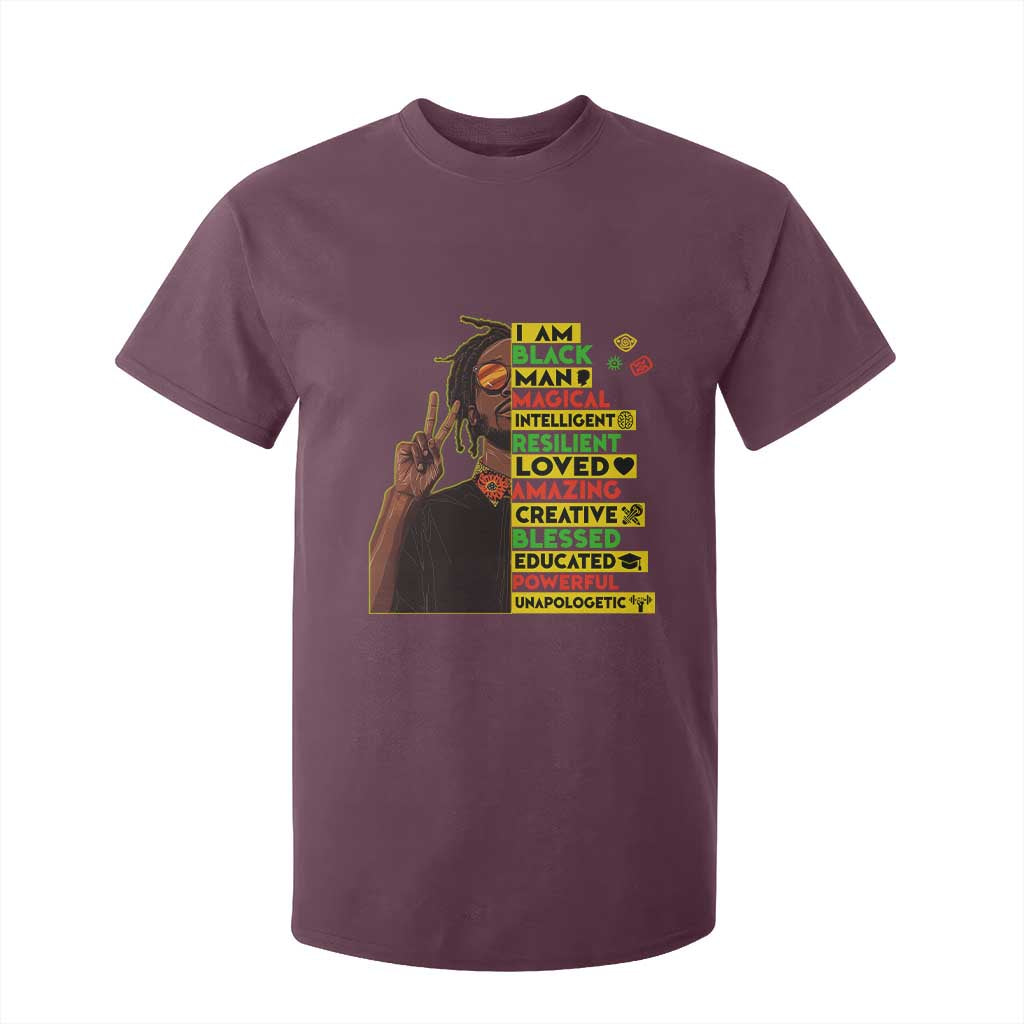 I Am Black Man With Locd T Shirt For Kid Cool African Pride Black History Month