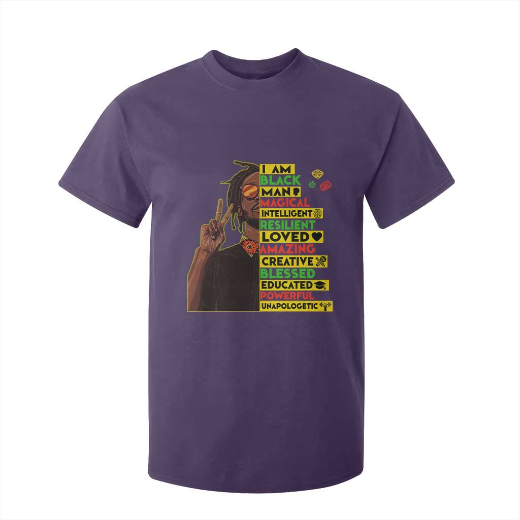 I Am Black Man With Locd T Shirt For Kid Cool African Pride Black History Month