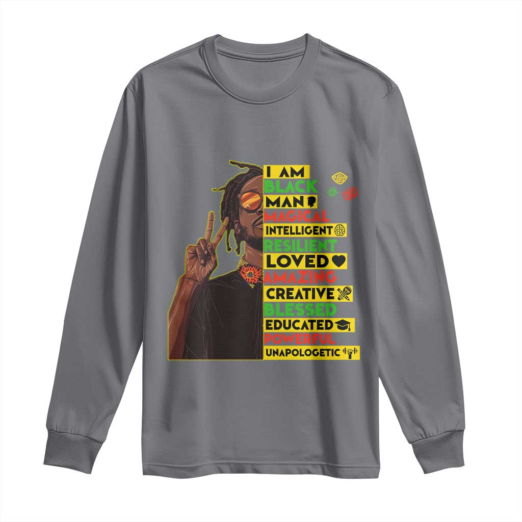 I Am Black Man With Locd Long Sleeve Shirt Cool African Pride Black History Month