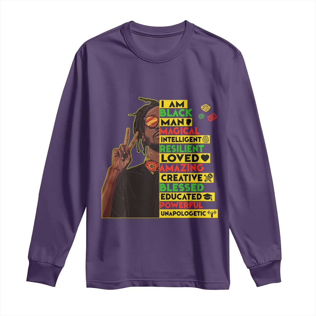I Am Black Man With Locd Long Sleeve Shirt Cool African Pride Black History Month