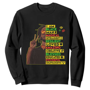 I Am Black Man With Locd Sweatshirt Cool African Pride Black History Month