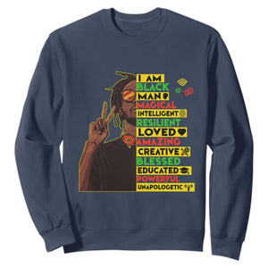 I Am Black Man With Locd Sweatshirt Cool African Pride Black History Month