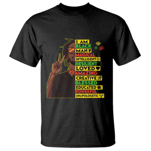 I Am Black Man With Locd T Shirt Cool African Pride Black History Month