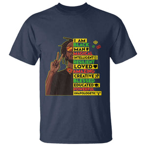 I Am Black Man With Locd T Shirt Cool African Pride Black History Month