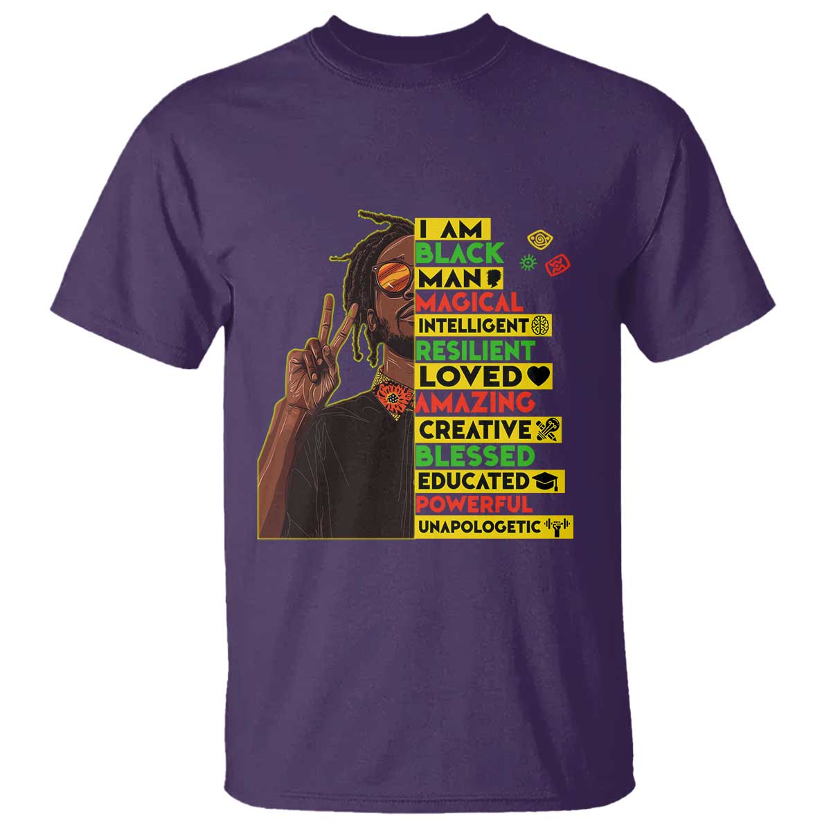 I Am Black Man With Locd T Shirt Cool African Pride Black History Month