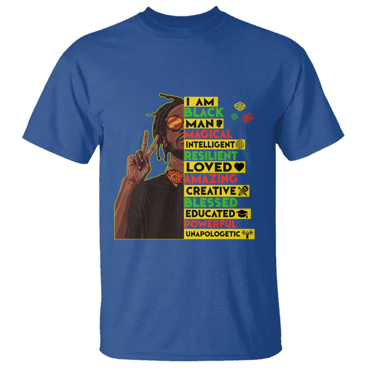 I Am Black Man With Locd T Shirt Cool African Pride Black History Month