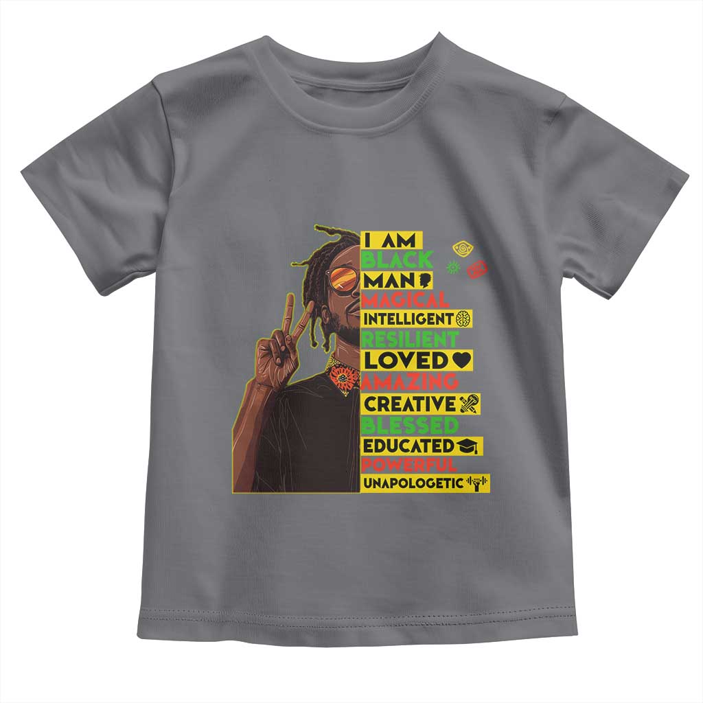 I Am Black Man With Locd Toddler T Shirt Cool African Pride Black History Month