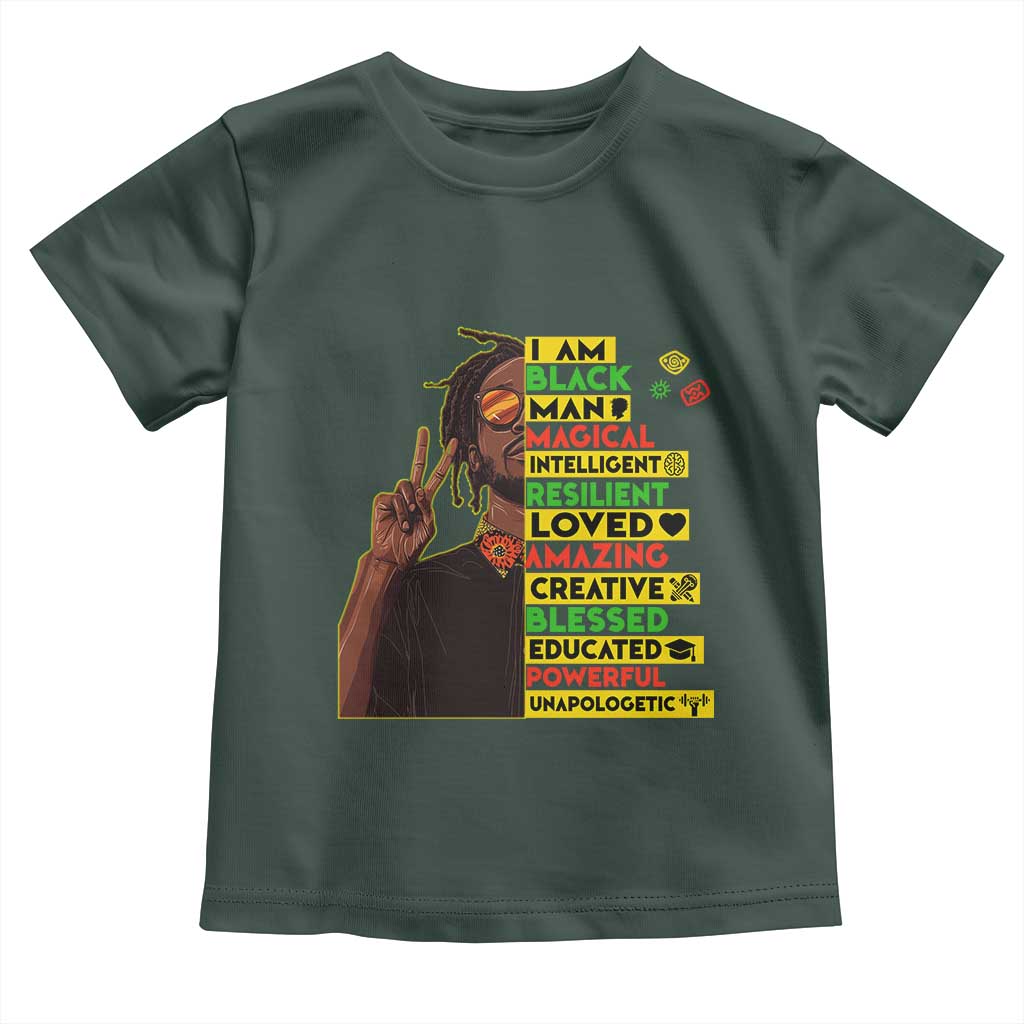 I Am Black Man With Locd Toddler T Shirt Cool African Pride Black History Month