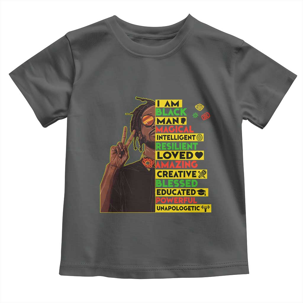 I Am Black Man With Locd Toddler T Shirt Cool African Pride Black History Month