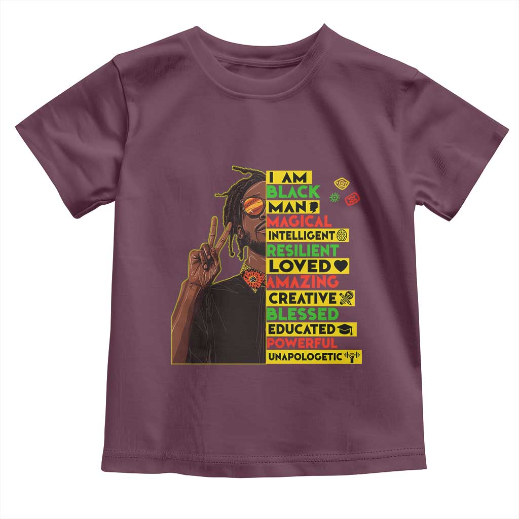 I Am Black Man With Locd Toddler T Shirt Cool African Pride Black History Month
