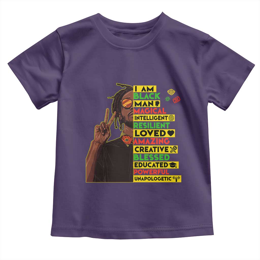 I Am Black Man With Locd Toddler T Shirt Cool African Pride Black History Month