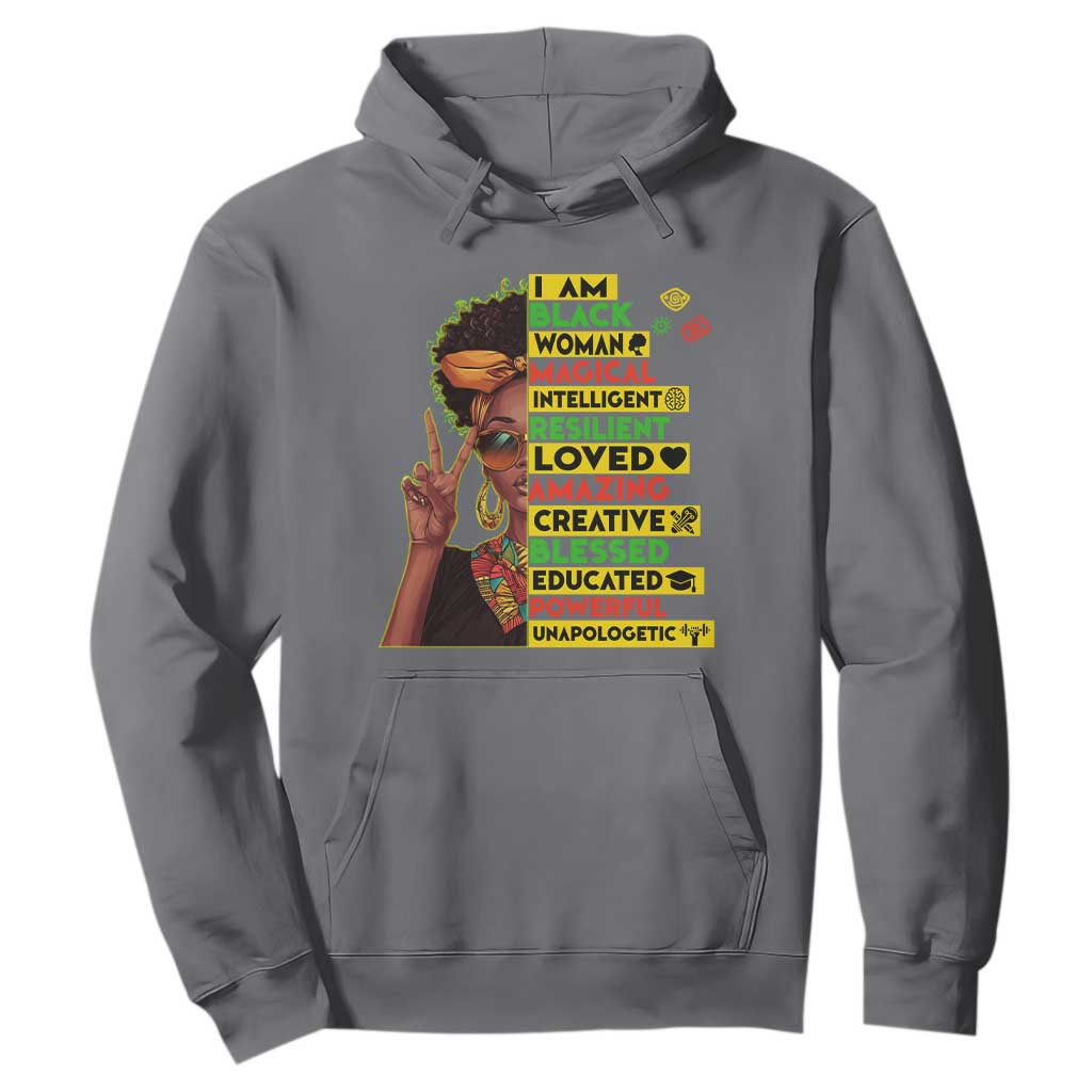 I Am Black Man Afro Hoodie African American Pride Black History Month
