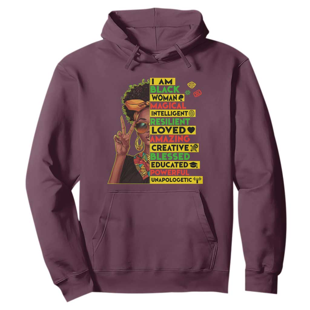 I Am Black Man Afro Hoodie African American Pride Black History Month