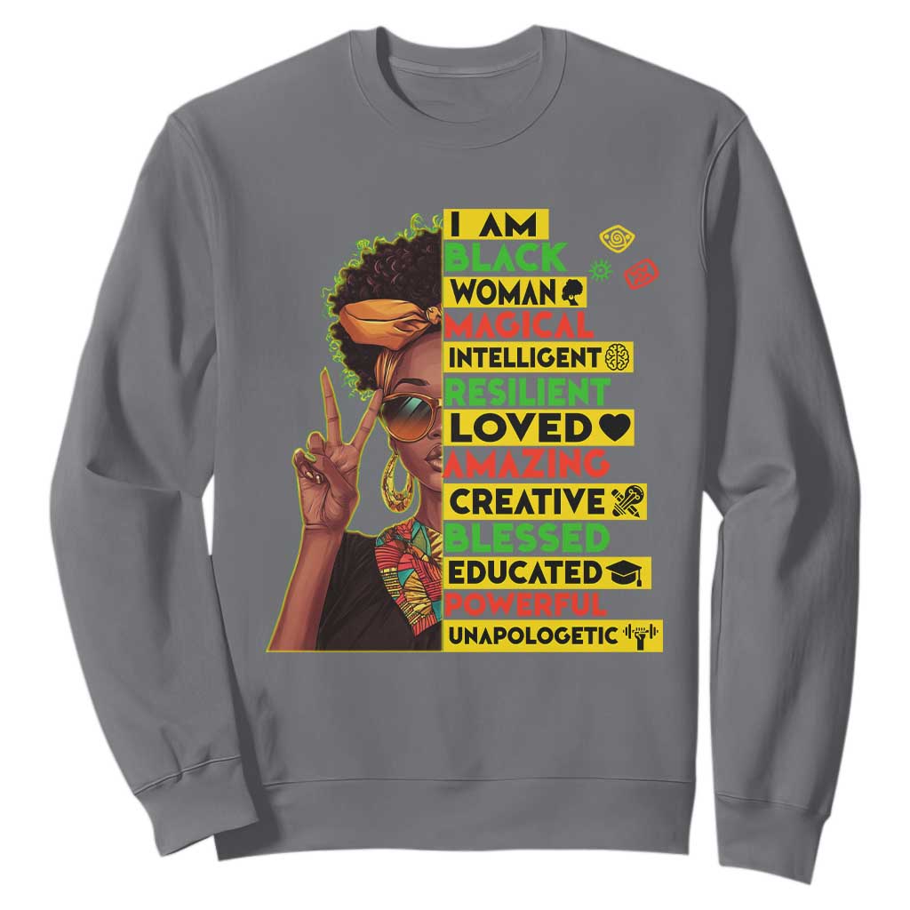I Am Black Man Afro Sweatshirt African American Pride Black History Month