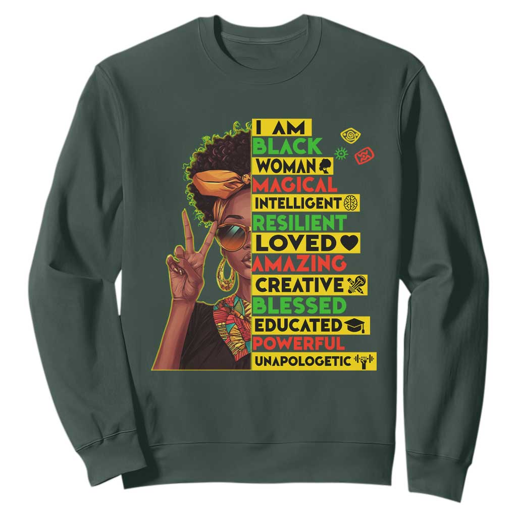 I Am Black Man Afro Sweatshirt African American Pride Black History Month
