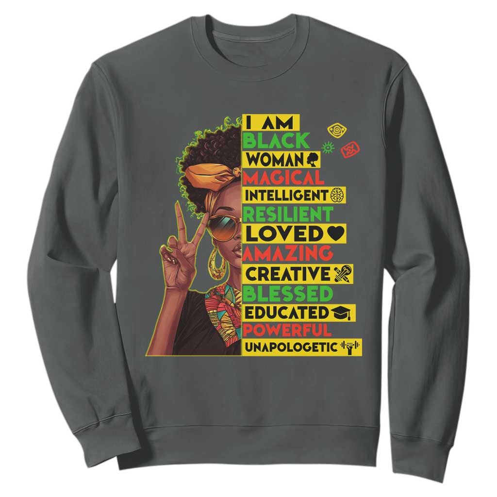 I Am Black Man Afro Sweatshirt African American Pride Black History Month