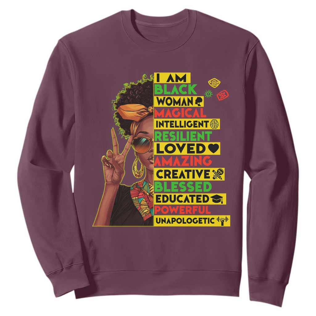 I Am Black Man Afro Sweatshirt African American Pride Black History Month