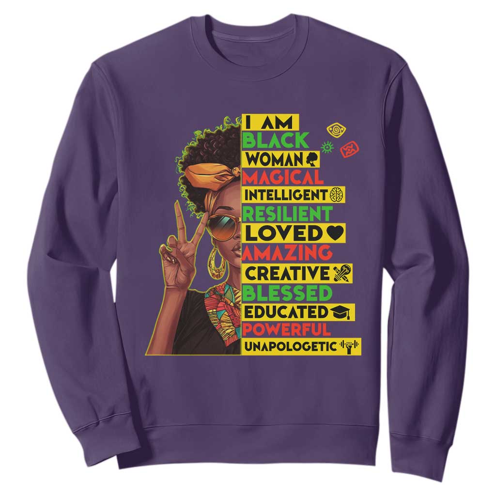 I Am Black Man Afro Sweatshirt African American Pride Black History Month