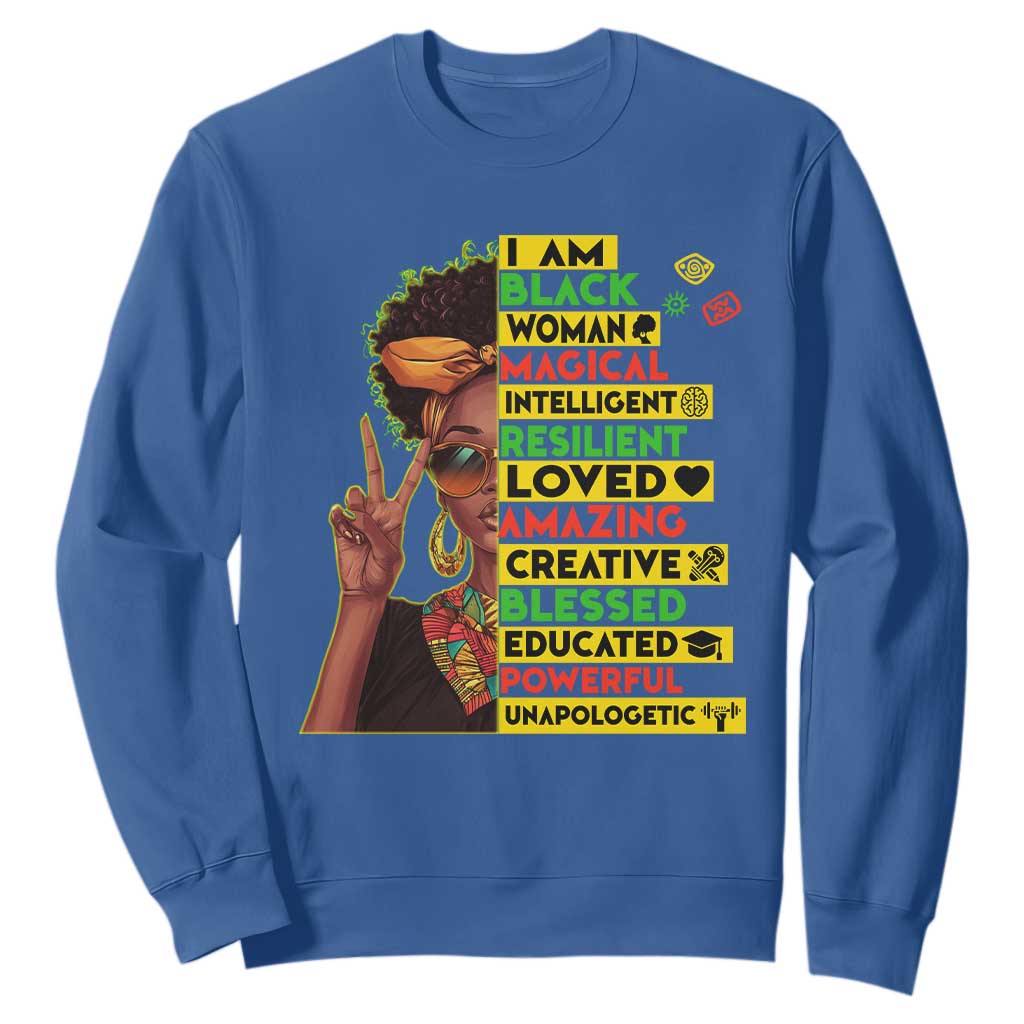 I Am Black Man Afro Sweatshirt African American Pride Black History Month