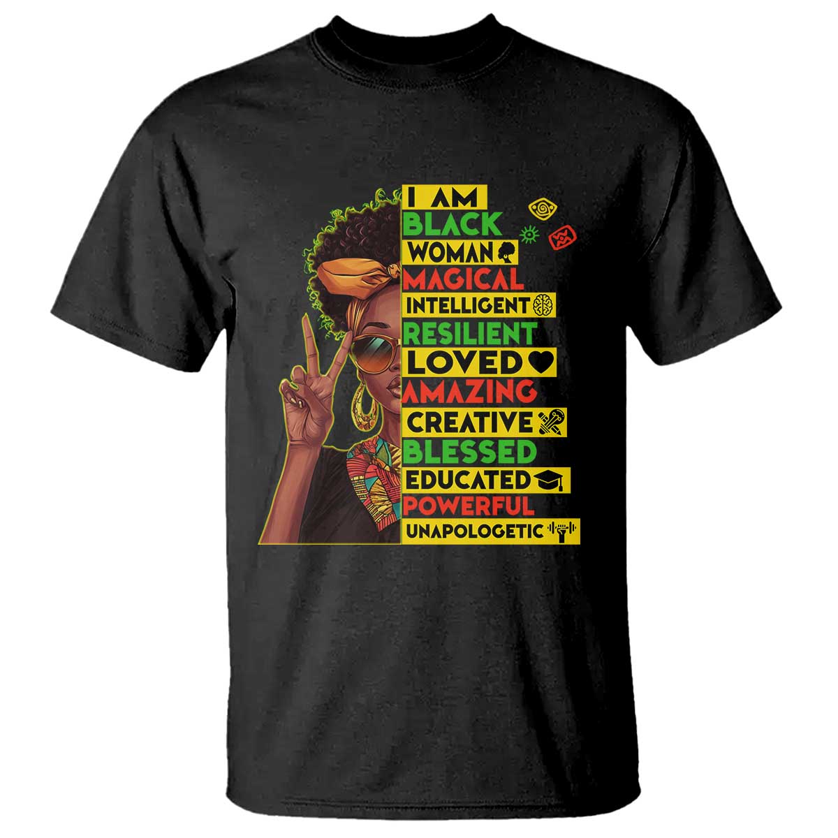I Am Black Man Afro T Shirt African American Pride Black History Month