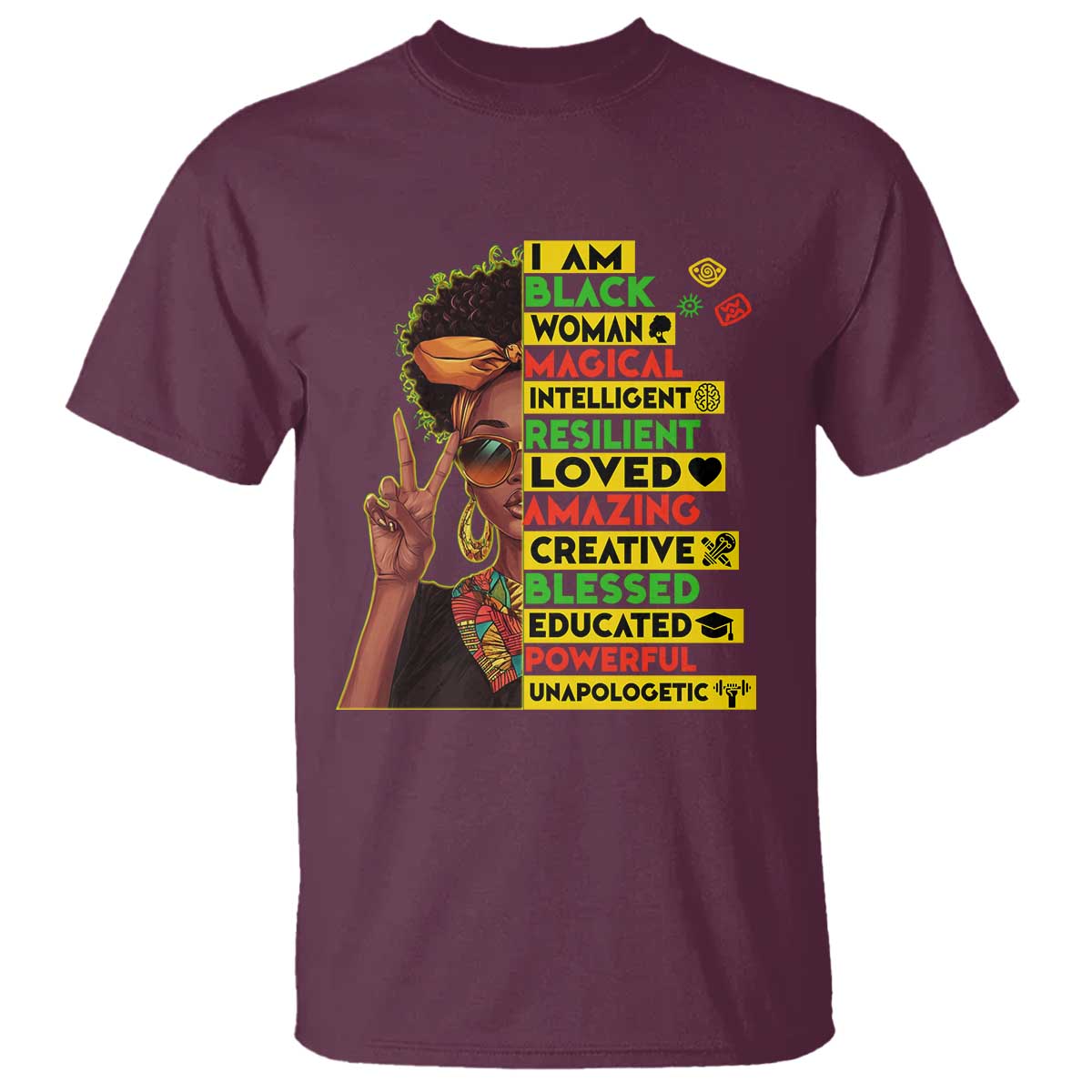 I Am Black Man Afro T Shirt African American Pride Black History Month